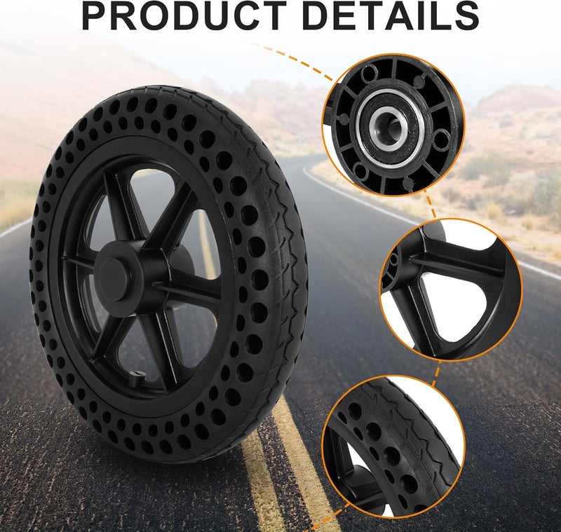 RUTU 12''X2.0'' Wheelchair Wheels Assembly 12 Inch Rear Wheel Solid Tire Construction,Back Wheel Replacement for Manual Wheelchairs Transport Chair Replacement Parts (One Pair) - Image 4